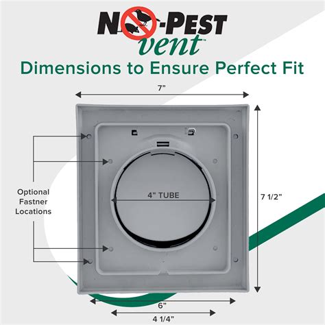 No Pest Vent Dual Door Dryer Vent Cover Outdoor 4 Inch