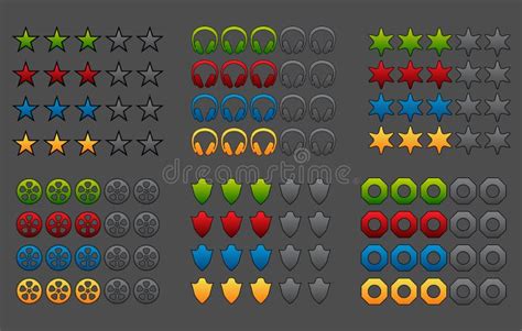 Rating Icons Pack Stock Vector Illustration Of Vector 53365624