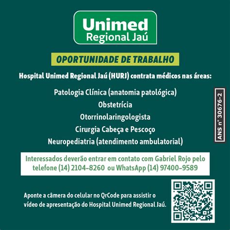 Oportunidade De Trabalho Para M Dicos Jornal Acontece Botucatu