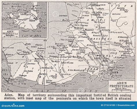 Vintage Map Of Aden Protectorate Editorial Image | CartoonDealer.com #271614108