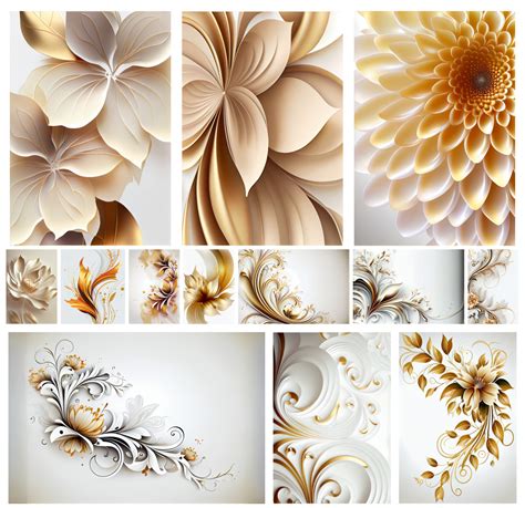 Gilded Elegance Free Gold Flower Backgrounds For Your Creative