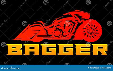 Bagger Motorcycle Vector Emblem Design Stock Vector Illustration Of