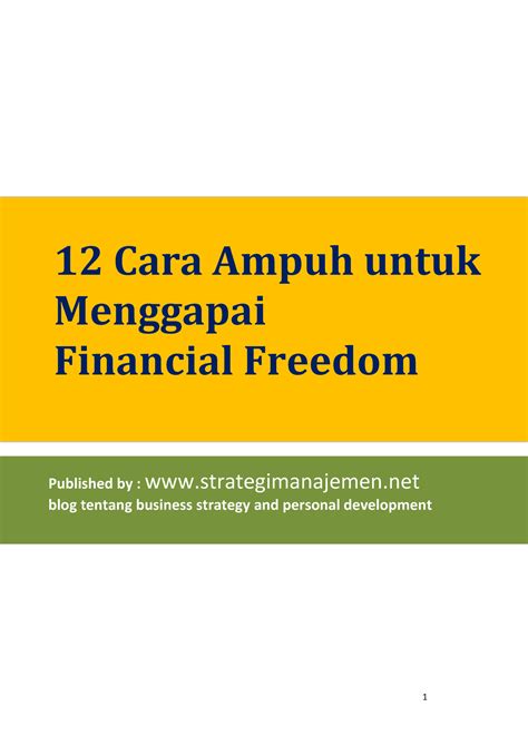 Cara Mencapai Financial Freedom Esai Inspiratif Tentang Business