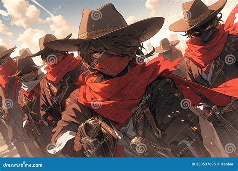 Anime Gunslingers As They Ride Alongside The Legendary Pancho Villa