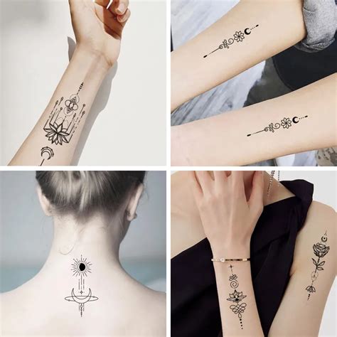 Pcs Small Fresh Geometric Tattoo Stickers Creative Fashion Cool