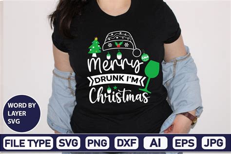 Merry Drunk Im Christmas Svg Cut File So Fontsy