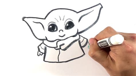 Cute Cartoon Baby Yoda Easy Drawing