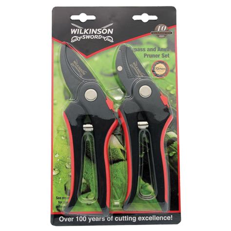 Wilkinson Sword Bypass Anvil Pruner Twin Pack Gardening Set Mm Ebay