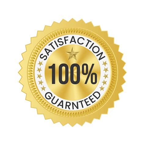 Premium Vector 100 Percent Satisfaction Guaranteed Golden Medal Label