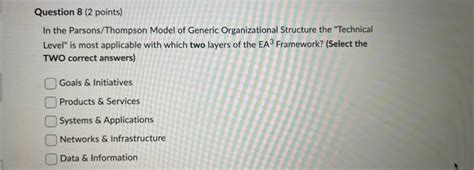 Solved In the Parsons/Thompson Model of Generic | Chegg.com