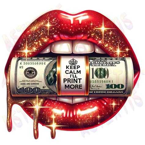 Dollar Bill Lips Png Sublimation Design Digital Art Lips Png