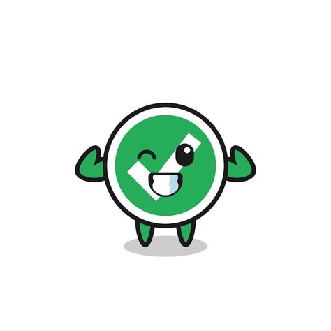 Premium Vector The Muscular Check Mark Character Is Posing Showing