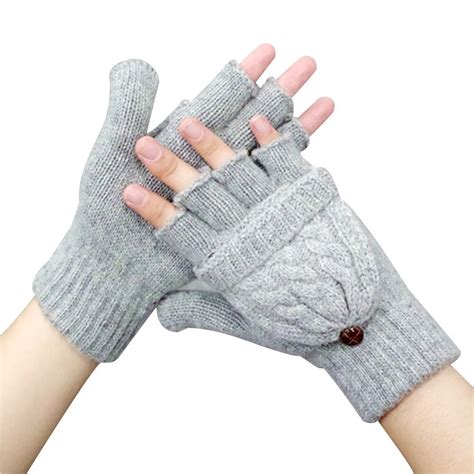 Women Winter Mittens Hand Warmer Knitting Wool Knitted Glove For Women Thermal Warm Thicken ...