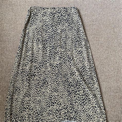 Brandy Melville Leopard Print Midi Skirt Zip On Depop