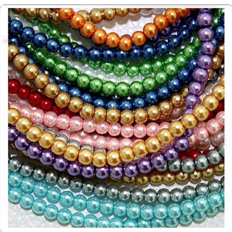 Mm Pcs Many Color Round Glass Spacer Pearl Beads For Jewelry Making