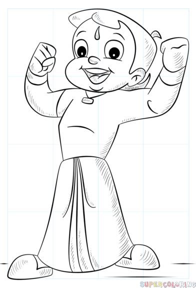 How To Draw Chhota Bheem Step By Step Drawing Tutorials