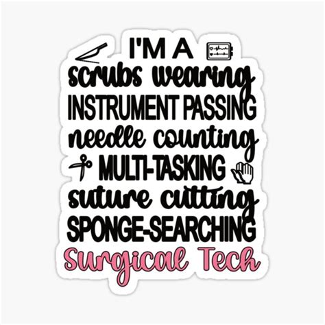 Surgical Tech Surgical Technologist Scrub Tech Sticker For Sale By