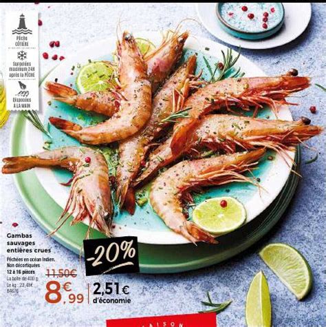 Promo Gambas Sauvages Entières Crues chez Thiriet iCatalogue fr