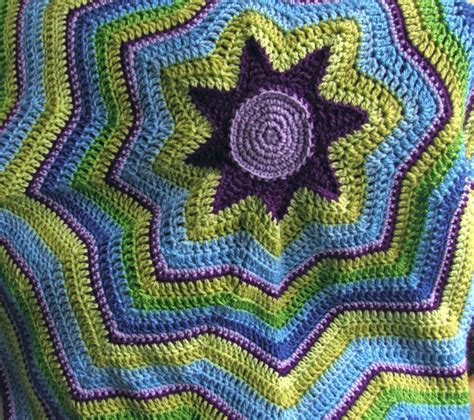 Crochet Blanket Pattern Starburst Blanket Ripple Throw Pdf Etsy