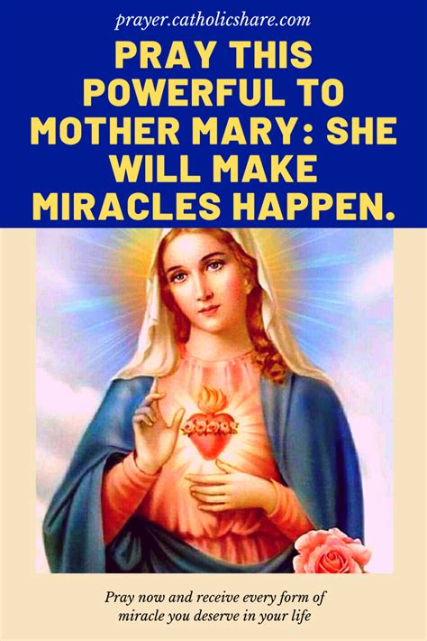 Do Ask And Pray For A Miracle Mother Mary Will Make It Happen For You Today Artofit