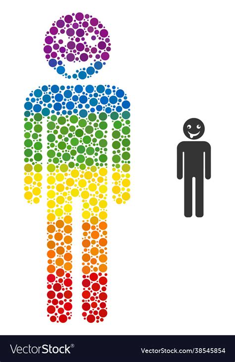 Rainbow Idiot Person Collage Icon Circles Vector Image