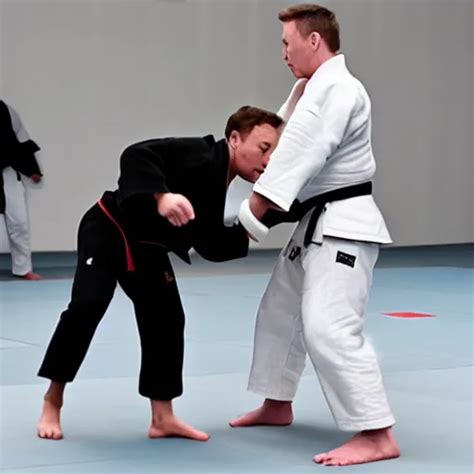 Judo Fight Between Elon Musk And Vladimir Putin 4K Stable Diffusion