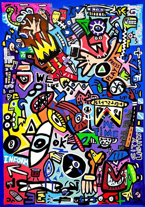 Modern Street Art Original Graffiti Art Unique Abstract Wall Paintings On Canvas Neo ...