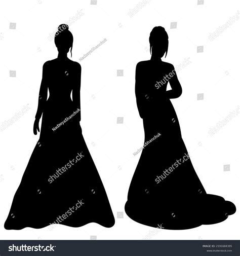 Bride Black Silhouette On White Background Stock Vector (Royalty Free) 2191684395 | Shutterstock