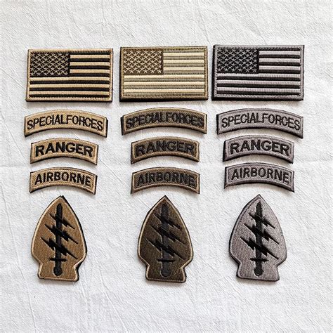 For As Especiais Bordado Gancho Loop Patch Set US Flag Ranger Tab