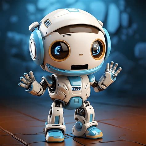 Premium Photo A Cute Kawaii Robot With 3d Max Modeling Style