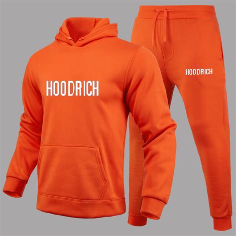 Hood Rich Letter Print Hoodie Set Helloice Apparel