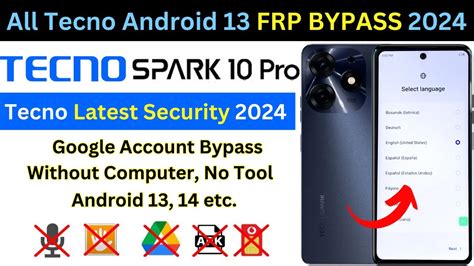 New Android Tecno Spark Pro Frp Bypass Without Pc All