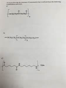 Solved Provide The Structure Of Monomer S That Would Chegg