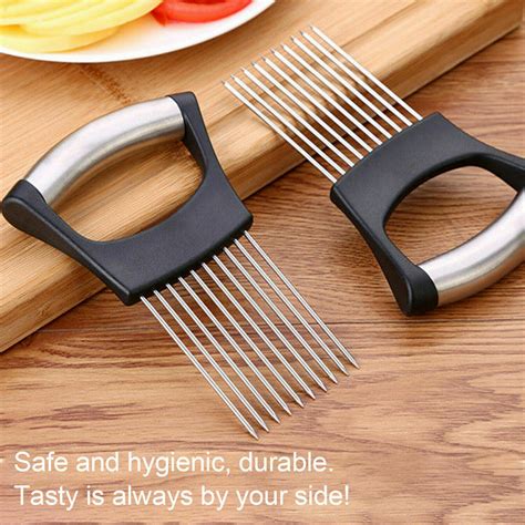 Stainless Steel Onion Holder Slicer Vegetable Tools Tomato Cutter