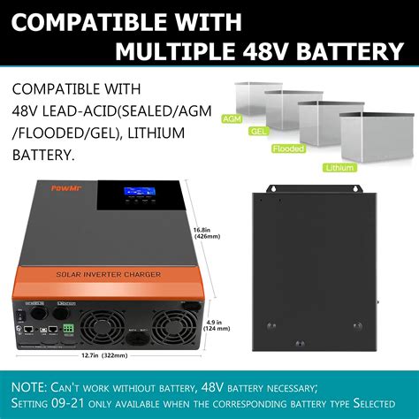 PowMr 5000 Watt Solar Inverter 48V DC To 110V AC All In One Off Grid