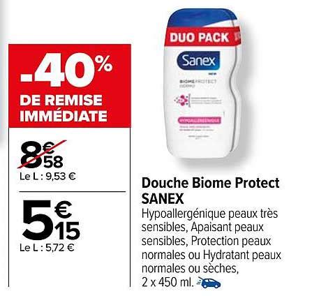 Promo Douche Biome Protect Sanex Chez Carrefour Icatalogue Fr