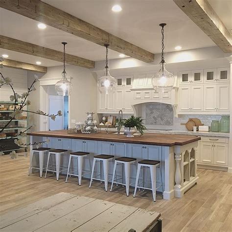 Kitchen Island Inspiration Giant Island Rustic Farmhouse