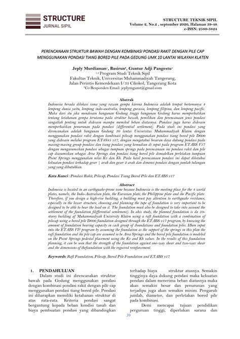 (PDF) PERENCANAAN STRUKTUR BAWAH DENGAN KOMBINASI PONDASI RAKIT DENGAN PILE CAP MENGGUNAKAN ...