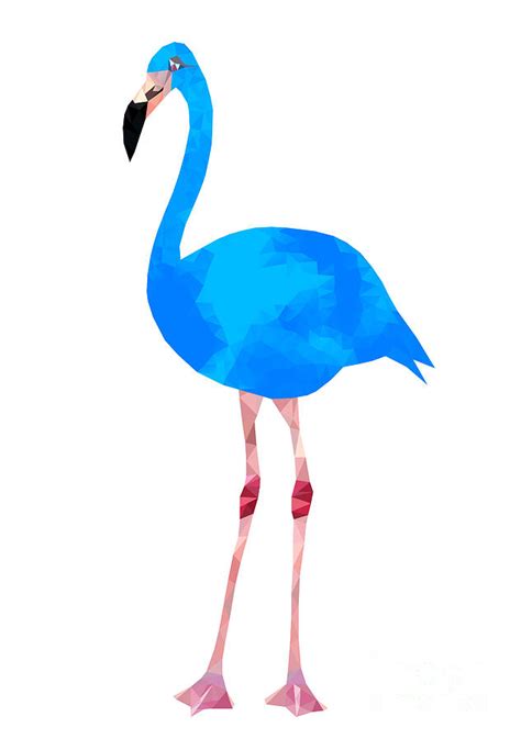 Vibrant Dark Blue Flamingo Bird Low Digital Art by Samantha Jo - Pixels