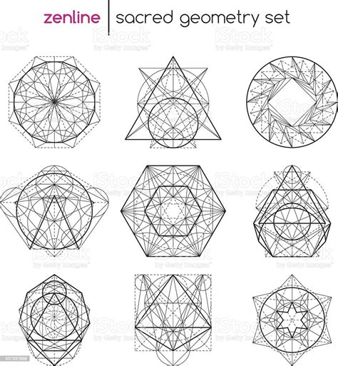 Sacred Geometry Set Stock Illustration Download Image Now Abstract Ancient Angle Istock