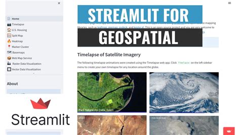 An Interactive Streamlit Web App For Geospatial Applications Youtube