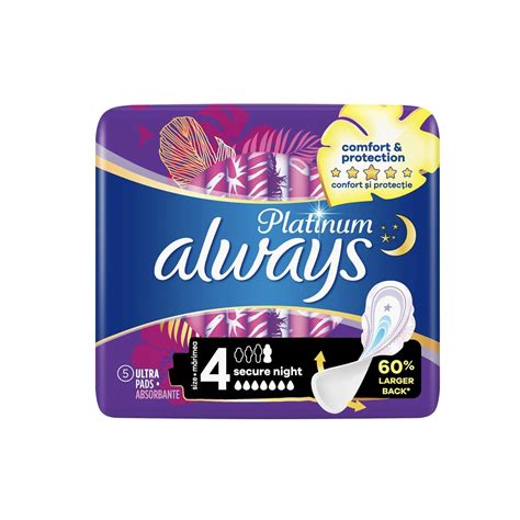 Absorbante Igienice Always Platinum Night Marime 4 5 Buc Emagro