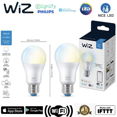 Philips Wiz 9w Led Smart Lighting Tunable Bulb 2700k 6500k Shopee