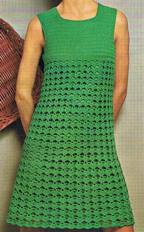 Crochet Dress Pattern 1960s Groovy Dress Pdf T222 Etsy