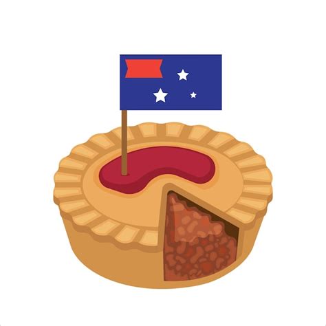 Vetor De Ilustra O De Torta De Carne Australiana Isolada No Fundo