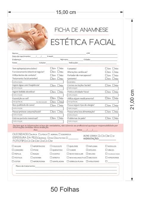 Ficha De Anamnese Estetica Facial Limpeza Pele Fls Cuidados A Hot Sex