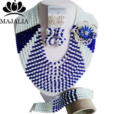 Buy Luxury African Beads Jewelry Set Royal Blue Crystal Beads Bride Jewelry