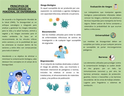 Folleto Normas Y Principios De Bioseguridad En Personal De Enfermer A