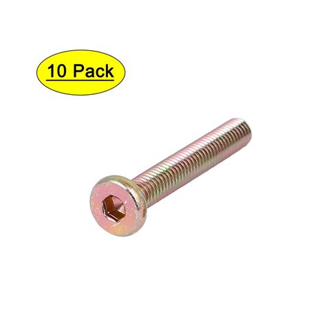 M6 X 40mm Fully Thread Hex Socket Drive Flat Head Screws Bolts Fasteners 10 Pack