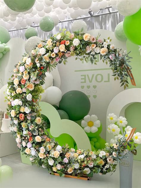 Moon Shape Floral Arch Swag Wedding Archway Backdrop Flower Etsy